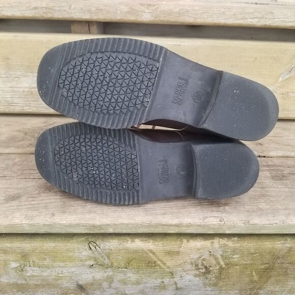 Vintage 90s y2k Chunky Heel Brown Faux Leather Steampunk Granny Boots Booties - Picture 8 of 10